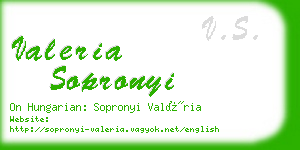 valeria sopronyi business card